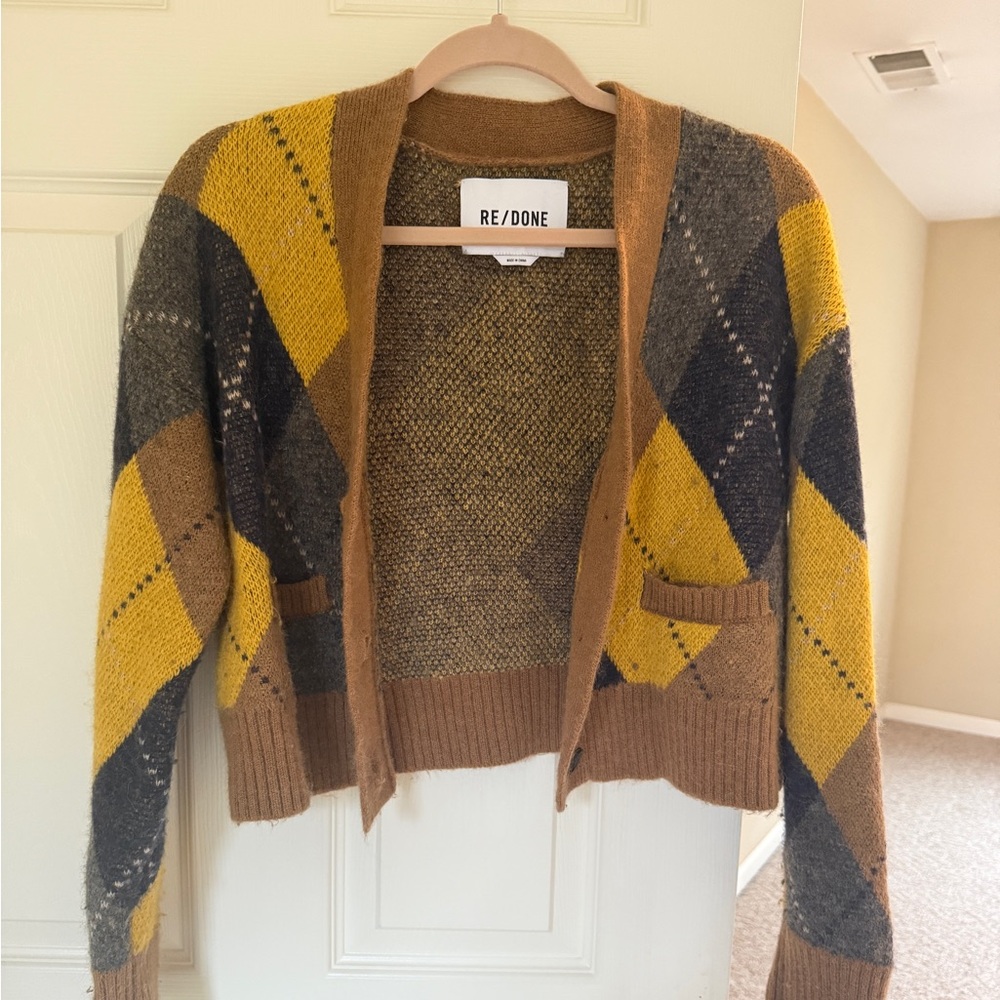 Re/Done Tan and Brown Knit Sweater